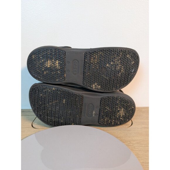 Crocs Sandal Womens 11 Black Slingback Bistro Clog Work Chef Shoe Anti Slip - Picture 9 of 10